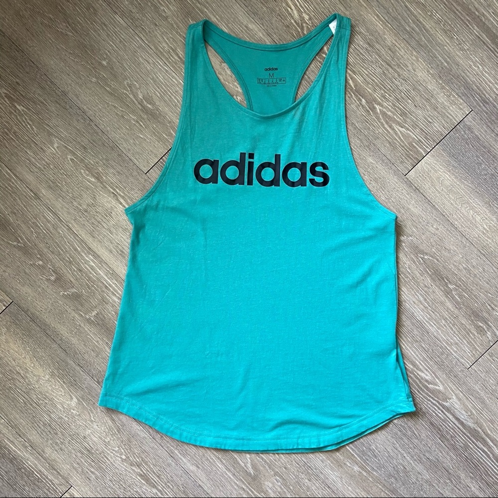 Teal adidas workout tank top